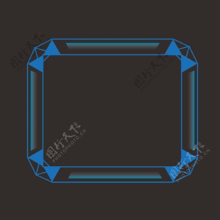 蓝色渐变边框游戏商务科技科商用矢量素材