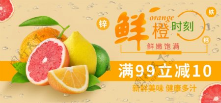 果蔬生鲜橙子柚子banner