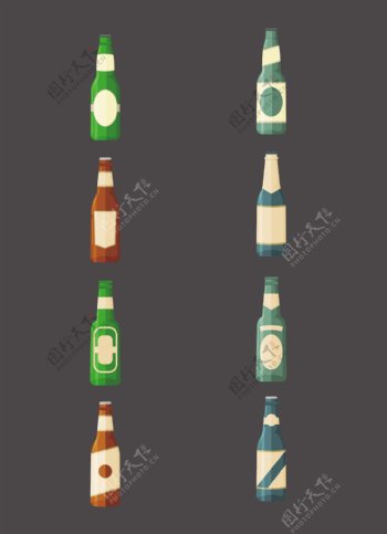扁平啤酒酒水插画