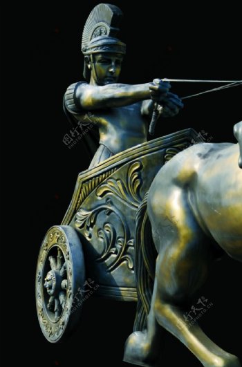 战车骑士罗马武士马雕塑