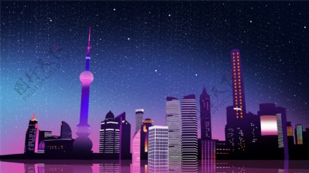 上海城市建筑剪影