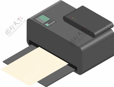 2.5D原创立体办公用品打印机复印机元素