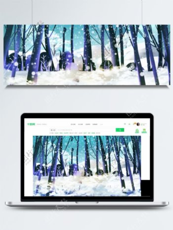 梦幻树林子冬季背景设计