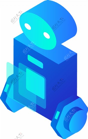 蓝色几何造型机器人