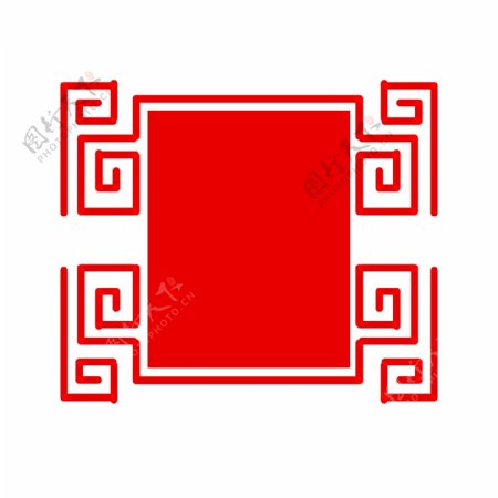 中国风纹理边框素材古典大红色风格可商用