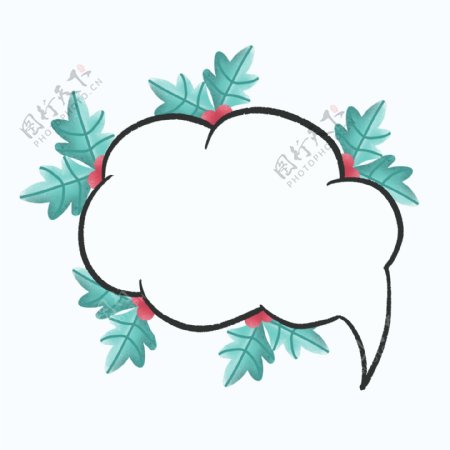 可爱圣诞节爆炸云气泡对话边框元素5