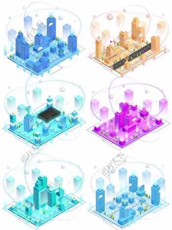 2.5D科技互联网城市未来信息化城市合集