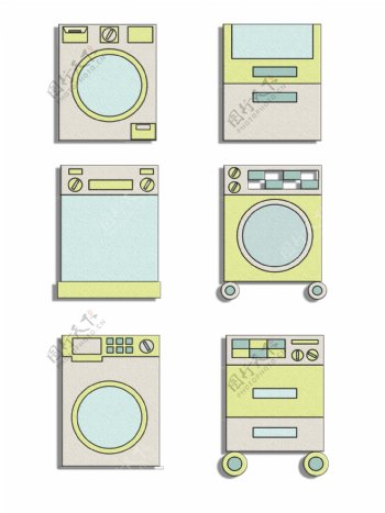 简约洗衣机卡通可爱元素
