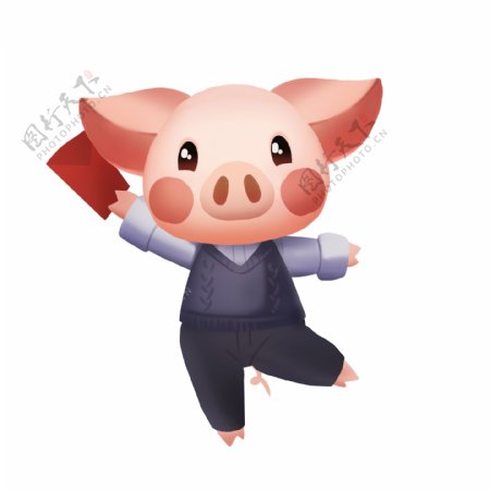 新年小猪2019红包png免扣卡通手绘