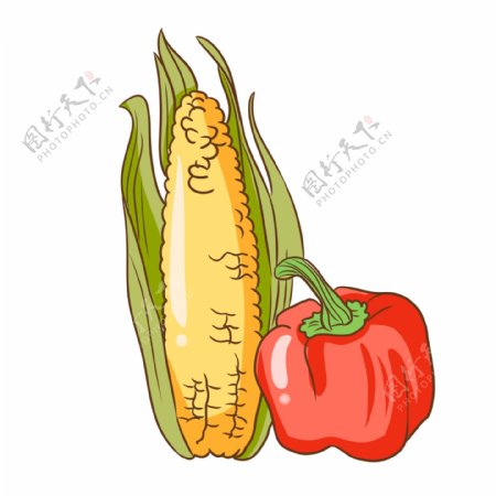 红色的菜辣椒插画