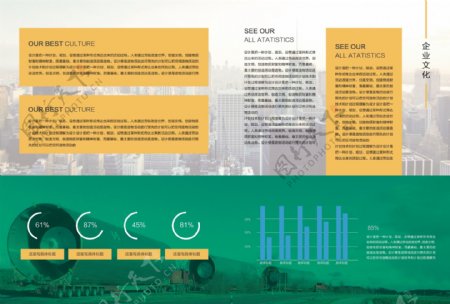 黄绿拼色装修运输物流企业公司简介宣传画册