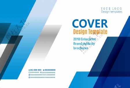 简洁蓝色通用企业宣传画册封面设计