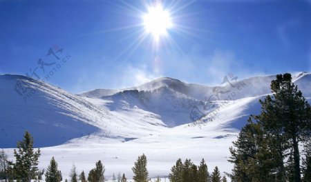 美丽的高原雪山风景图