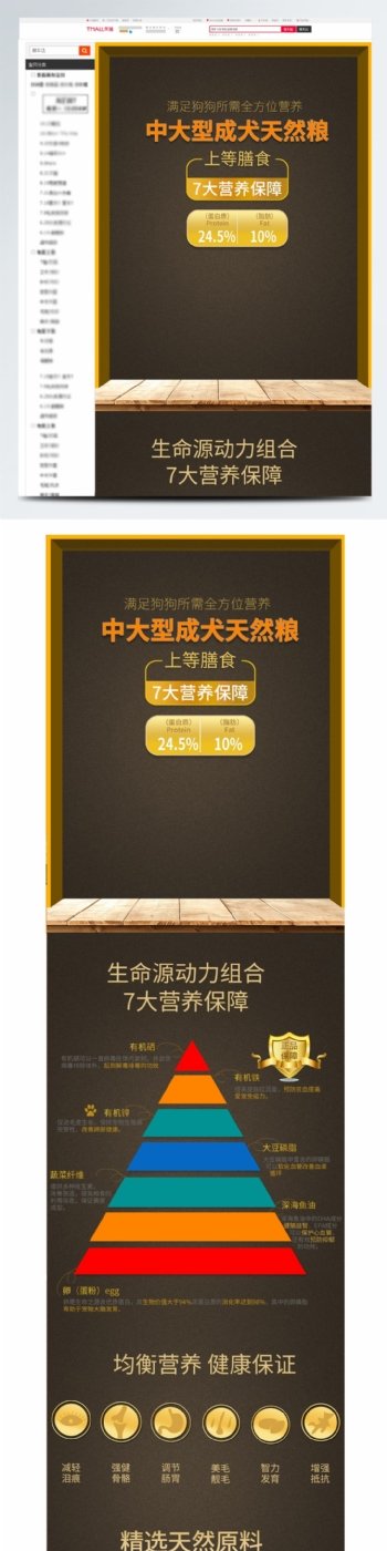 电商淘宝天猫犬粮PC详情促销推广模板