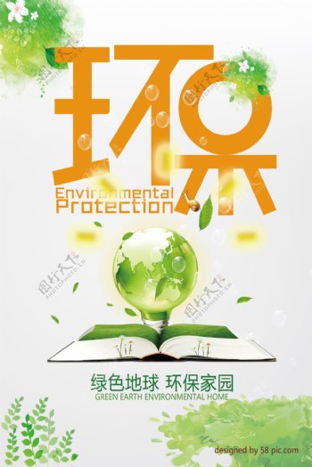 2017绿色地球环保家园海报设计