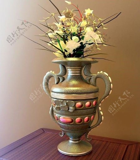 复古花瓶花装置