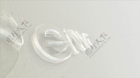 模拟真实透明玻璃质感的标志演绎ae模板
