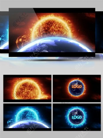 红蓝两款震撼日食效果LOGO演绎