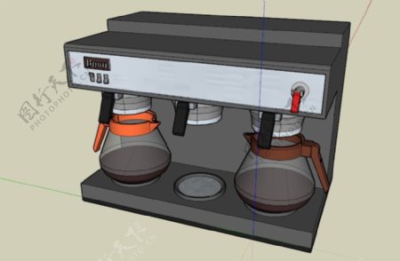 咖啡机建筑模型skp下载