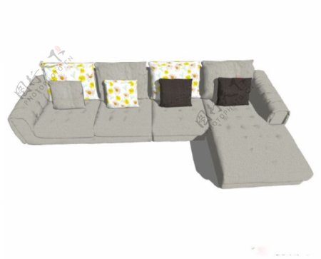 家居客厅沙发su模型综合效果图