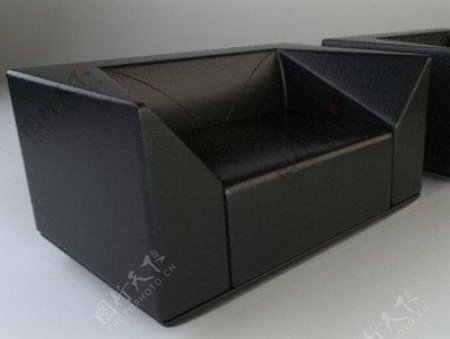 家具模型黑色真皮沙发的3dsmax模型