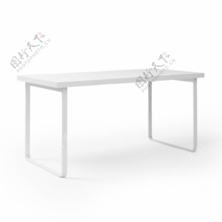 白色简易办公桌模型