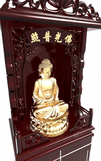 高端大气中式佛教风格佛龛柜子素材