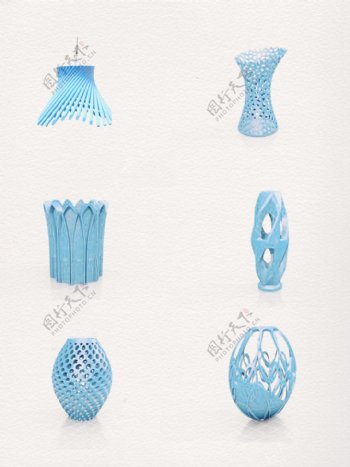 一组镂空设计花瓶素材