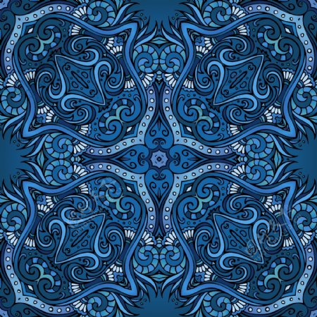 蓝色典雅欧式花纹背景矢量素材