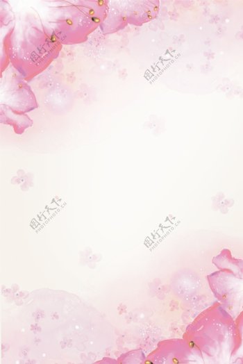 粉色优雅古典古风中国风花卉背景