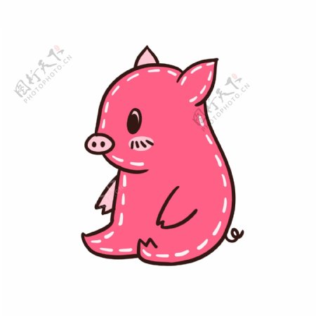 小猪贴纸猪年粉色猪猪可商用