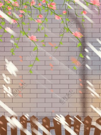 温馨花枝墙壁背景设计