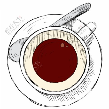 卡通手绘咖啡元素可商用