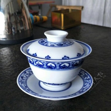 景德镇瓷器青花盖碗茶具