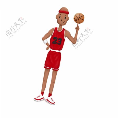 手绘篮球运动员插画设计