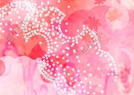 粉色枫叶背景斑点图案