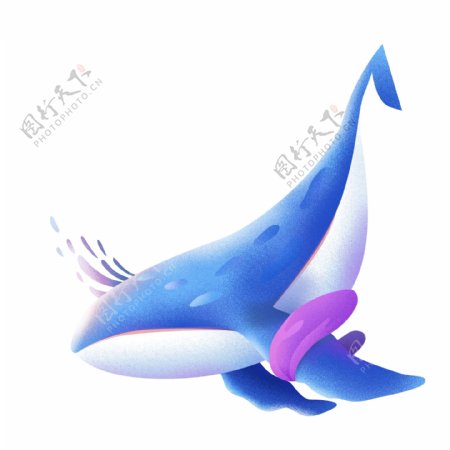 唯美糖果渐融一只鲸鱼插画设计