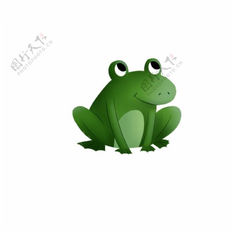 卡通手绘一只青蛙动物设计