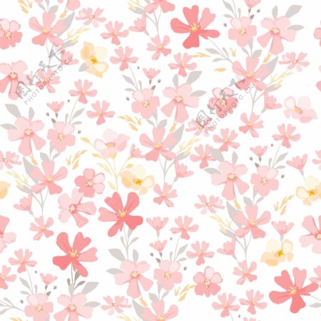 粉色小花朵平铺图