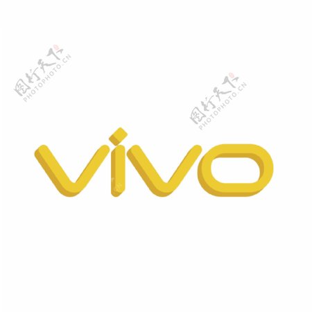 黄色2.5DVIVO手机品牌LOGO图标
