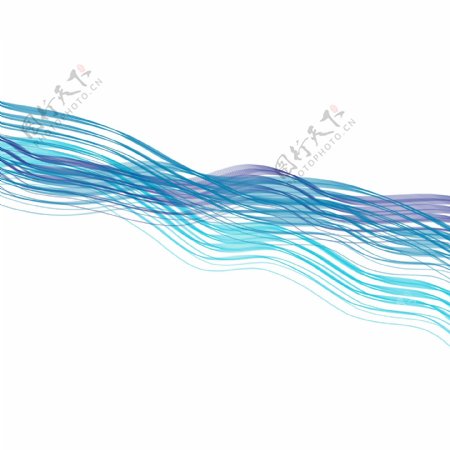 蓝色科幻通用波浪装饰线