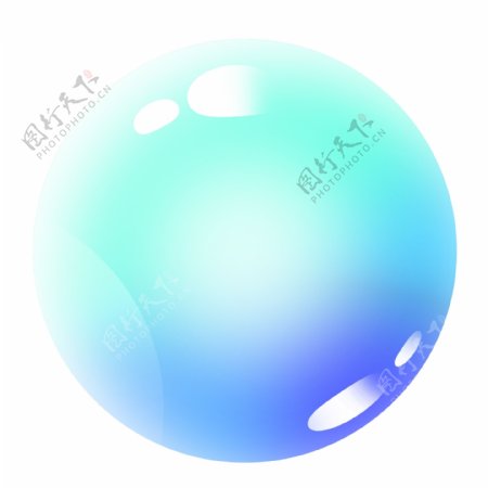 蓝色透明泡泡漂浮