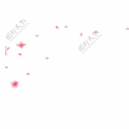 卡通粉色漂浮的鲜花下载