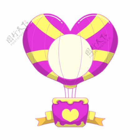 紫色气球礼物插画