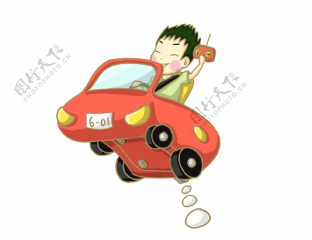 儿童节男孩与玩具车PNG图片