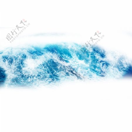 蓝色海浪飞溅的浪花元素