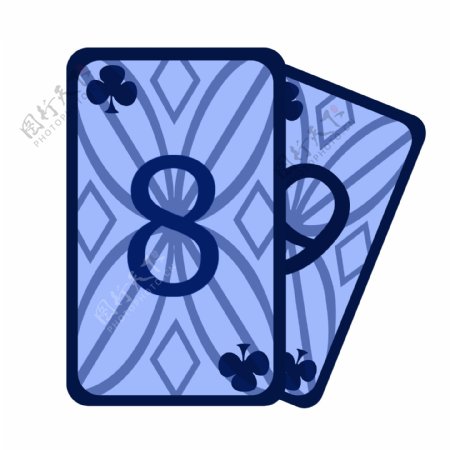 扑克牌游戏的插画