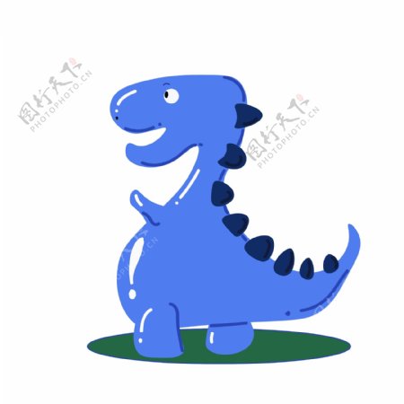 练习站姿的恐龙插画