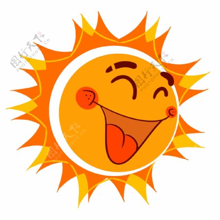 开心的笑脸太阳插画