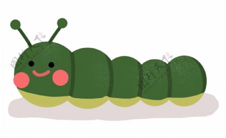 蟲子綠毛毛蟲卡通可愛動物